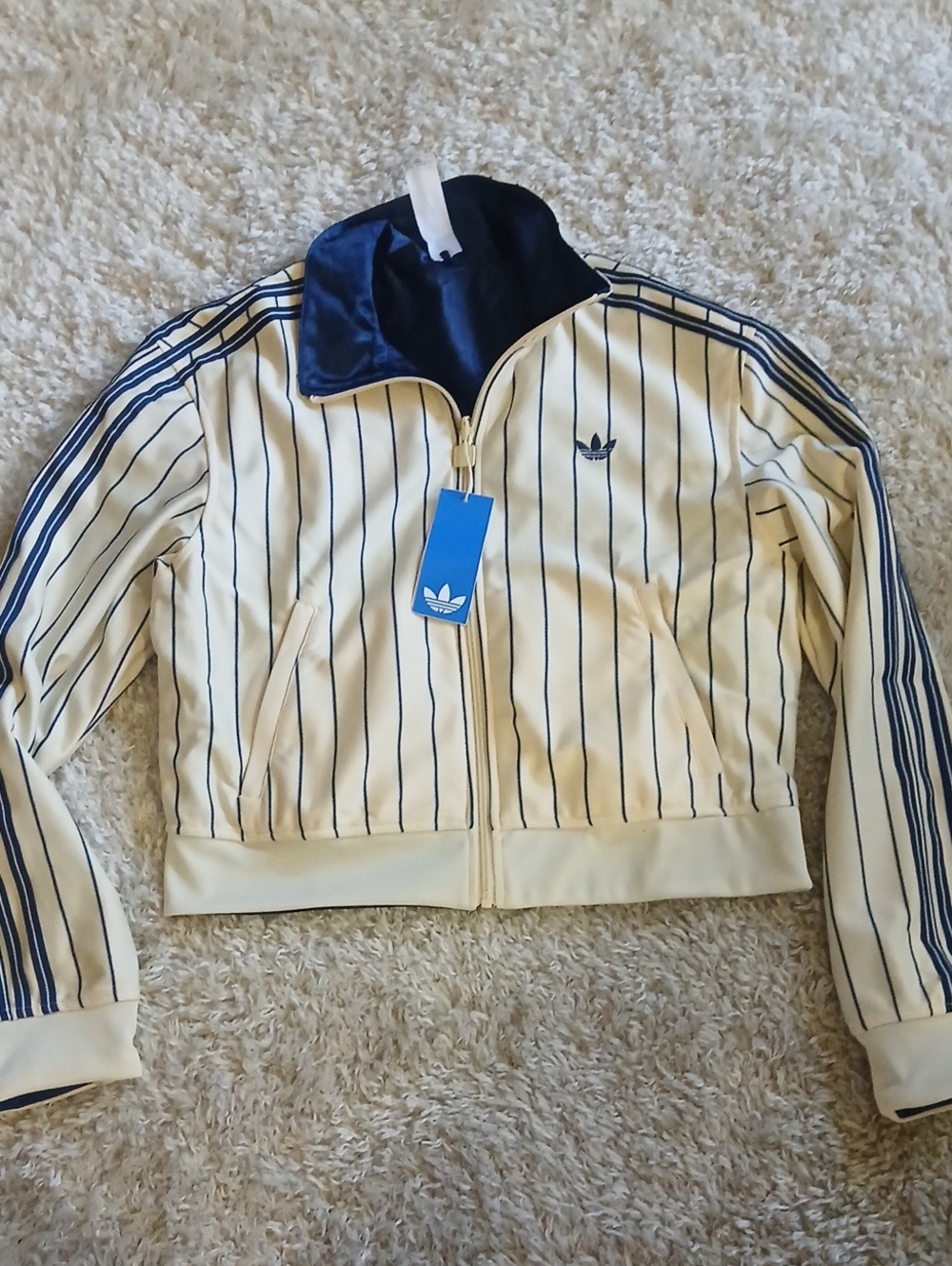 NWT ADIDAS PINSTRIPE REVERSIBLE JACKET